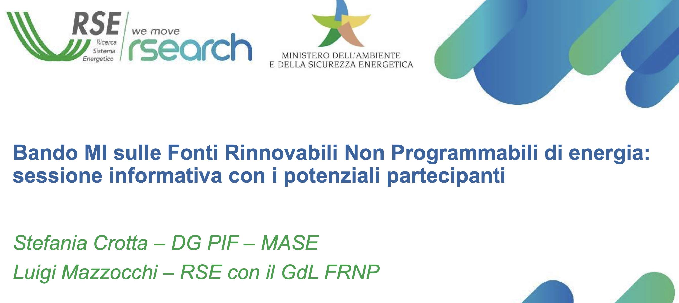 Sessione di informazione avviso MASE su FRNP